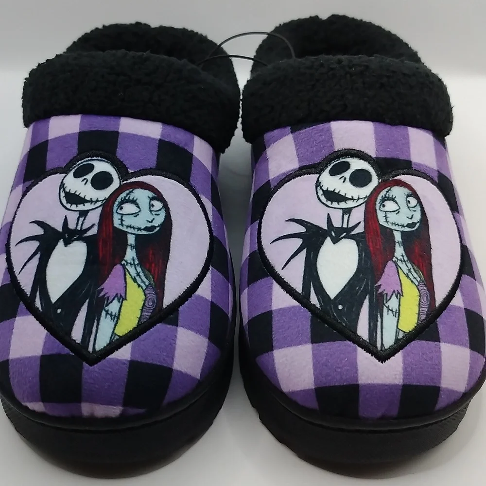 Disney Nightmare Before Christmas Holiday Slippers With Sleep Mask Women 6 NIB
